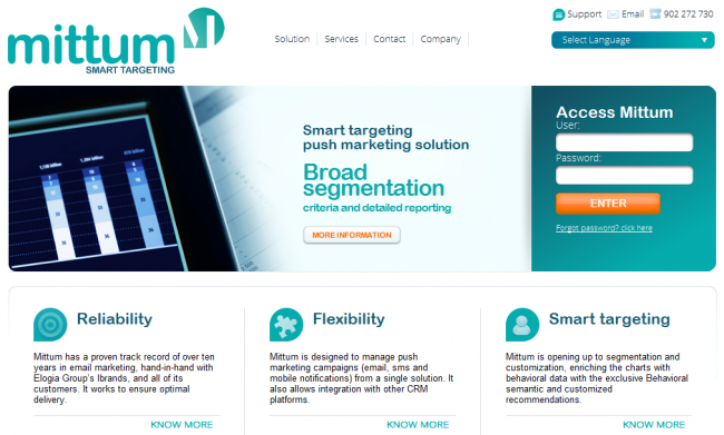 Smart targeting push marketing solution: la nueva web de Mittum