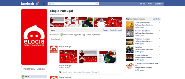 Nuevo diseño página facebook Elogia Portugal