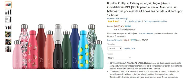 Imágenes de producto en Amazon
