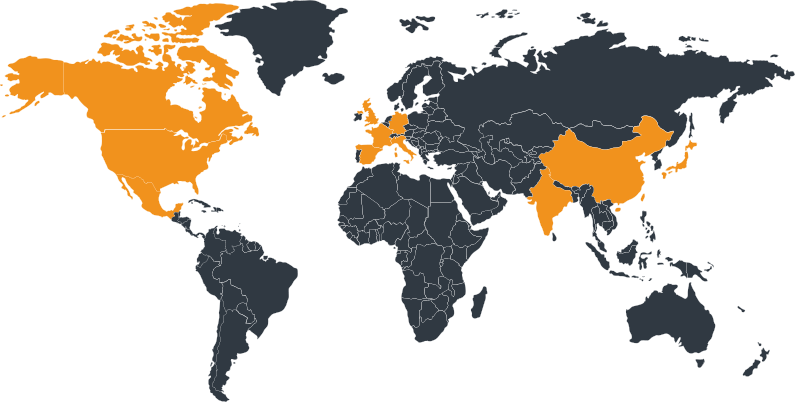 Países en los que Amazon vende y tiene tienda propia